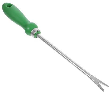 iplusmile Attrezzo Sarchiatore per Giardino Manuale Manico in Plastica, Estirpatore D’Erba Efficiente per Rimuovere Tarassaco e Smuovere Terreno, Strumento per Estrarre Erba per Orto e Fiori | Ferro e Plastica, Punta Affilata, Leggero e Facile da Riporre, Verde e Argento