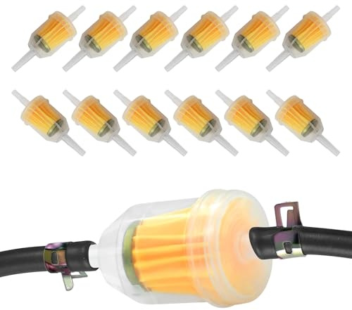 Duoleimi Kraftstofffilter, 12 Stück 6mm, Benzinfilter Universal Diesel, Flüssigkeitsfilter für Rasenmäher Auto Motorrad Roller Mofa Diesel Moped, Dieselfilter