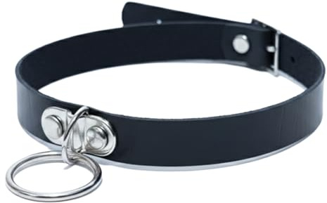 Wailike Choker Damen Schwarz Leder, Gothic Halskette Verstellbar, Punk Kropfband Halsband, Vintage Kunstleder Statement Schmuck für Halloween Party Alltag