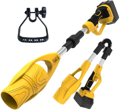 Souffleuse À Neige sans Fil, Pliable avec Batterie Et Chargeur, Souffleur de Feuilles, Électrique Puissant 21V, 10 Batteries Au Lithium, Légère Et Portable pour L'entretien de la Pelouse Yellow