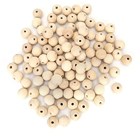 DIY Runde Perlen aus Holz, Holzfarbe, Bastelperlen für Schmuck, Kinderspielzeug, Naturholz, 20 mm, 100 Stück oder 25 mm, 50 Stück (20 mm (100 Stück)/Packung)