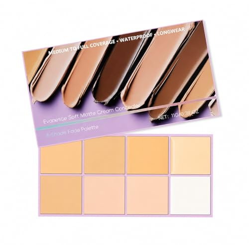 Pimby Fondotinta Palette Correttore Viso, 8 Tonalità, Texture Morbida Opaca, Per Coprire Imperfezioni E Occhiaie, Palette Trucco Viso Completa, Uso Quotidiano (Light)