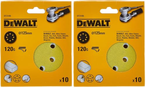 DEWALT DT3105-QZ DT3105-QZ-Discos para lijadoras rotorbitales de 125 mm, Colour, Size (Pack of 2)