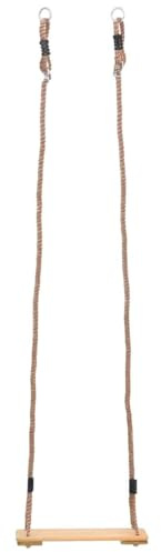 Ziaphsol Altalena in legno di pino massiccio, corda regolabile da 200 cm, seduta da 43 x 19 cm, portata fino a 100 kg, per giardino, albero, terrazza e altalena per esterni