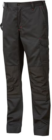 Pantaloni da lavoro da uomo U-Power Alfa, pantaloni cargo elastici in vita, con tasche per ginocchiere, tasche multiple, tessuto confortevole, usura esterna resistente e durevole (GREY METEORITE_44)