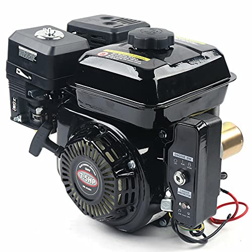 4-Stroke 212CC 7.5Hp Electric Pull Start Go Kart Log Splitter OHV Gasoline Engine Electric Start Go Kart Log Splitter Gas Power Key Start Engine Motor 3600RPM Black