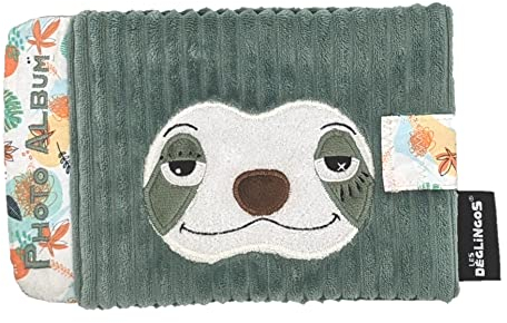 Les Déglingos - Album Photos Bébé Chillos le paresseux -10 Pochettes 10x15cm - Idéal crèche - Puériculture - Rembourrage Recyclé - Vert