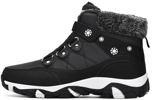 VITIKE Femme Bottes de Neige Hiver Bottes de Randonnée,Tout Noir,38 EU