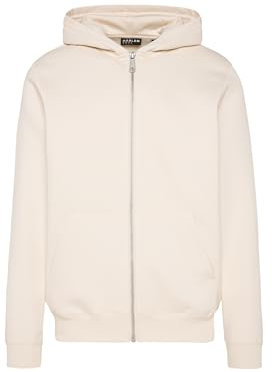HARLEM SOUL Herren Zipper Hoodie MAD-RID | Kapuzenjacke mit Reißverschluss für Männer Ecru S