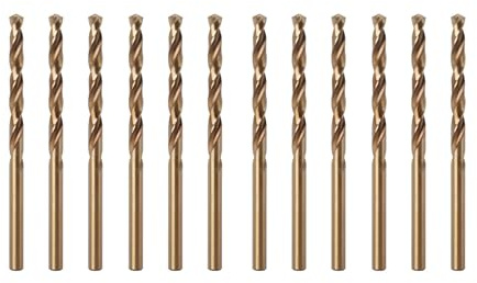 Misuyue Juego de brocas de cobalto al 8 %, brocas de metal de 2,5 mm, 12 brocas helicoidales HSS M42 de carburo para metal, acero inoxidable, aluminio duro, brocas para madera