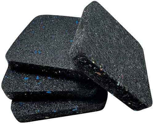 Xpieoyrm 4 Piezas Tacos amortiguadores de vibración para Lavadoras, 9cmx9cm base de goma antivibración para secadoras, alfombrillas antivibración para cintas de correr, para protección del suelo