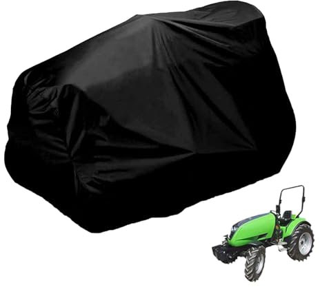 Housse de protection imperméable pour tracteur à gazon autoportée, résistante aux UV et à la poussière avec sac de rangement, protection robuste pour extérieur, jardin, cour, 183 x 137 x 117 cm, noir