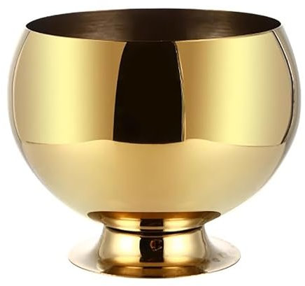 ZXTRYBHD Seau à Glace pour Fêtes, Seau a Champagne en Acier Inoxydable épais, Rafraichisseur de Bouteille avec Base sur Pied, Grande Capacité(Gold,Large)