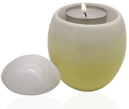 Dorephine Ceramic Tealight Holder, Cute Egg Candle Holder with Lid, Ceramic Votive Candle Stand For Home Office Bedroom Gifts & Decor