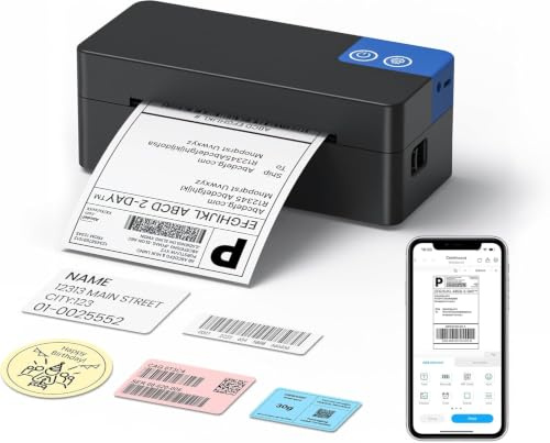 ETIKEZ Bluetooth 4x6 Thermal Shipping Label Printer for Parcels, Black