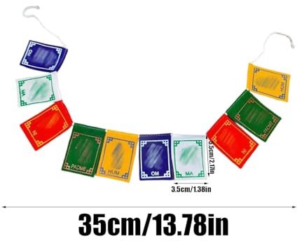 Tibetanska bönflaggor inomhus | Traditionella små flaggor med färger av 5 element, för vänner, pojkar, flickor, kollegor, födelsedagar, , resor, utomhus, trädgård - i