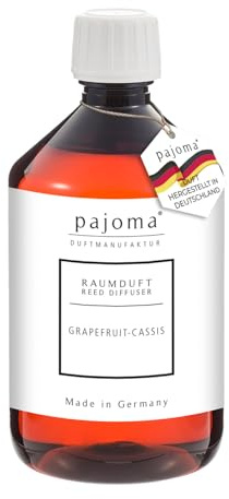 pajoma® Rumdoft påfyllningsflaska 500 ml, Grapefrukt cassis | påfyllning för luftfräschare | intensiv och högkvalitativ doft i premiumkvalitet