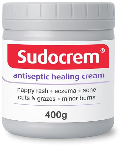 Sudocrem® Antiseptic Healing Cream, Zinc Oxide Cream for Nappy Rash, Eczema, Acne, and Minor Burns, 400g (Pack of 1)