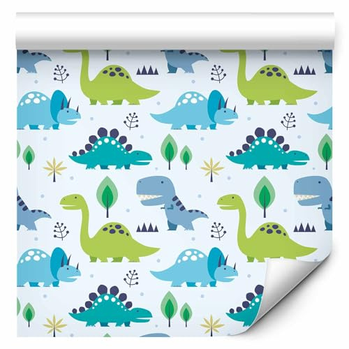 murando - Fototapete selbstklebend Dino Kinder Junge, Schlafzimmer, Full HD | Selbstklebend ohne Kleister, Full HD Druck, ideal fürs Wohn- oder Schlafzimmer, schnelle Montage, lichtbeständig, geruchsfrei