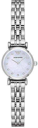 Emporio Armani Watch for Women, 22mm rundes Gehäuse Quarz-Zweizeigerwerk mit Edelstahlarmband