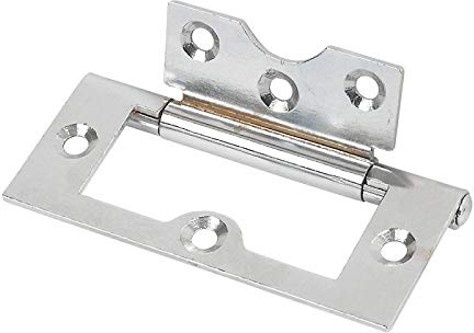2 x Polished Chrome Flush Door Cabinet Cupboard Hinges 76mm 3 Inch