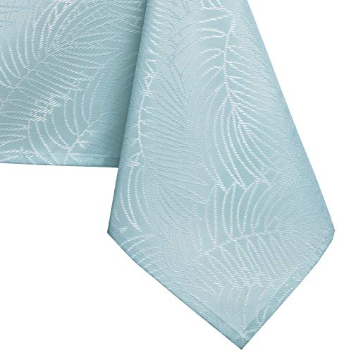AmeliaHome Tischdecke 120x160 cm Tischtuch Tafeldecke Fleckschutz Gaia | Lotuseffekt Abwaschbar Wasserabweisend Ornament hellblau