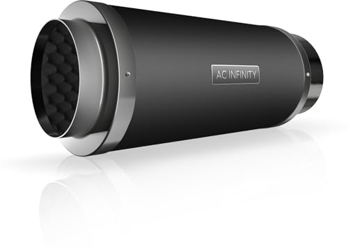 AC Infinity Inline Duct Silencer, 8 tums ljuddämpare ljuddämpare ljuddämpare för inomhus hydroponisk odlingstält, ventilationssystem