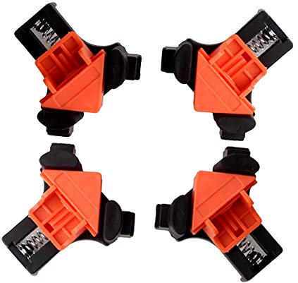 Wood Corner Clamps for Woodwork, 4Pcs/Set 90 Degree Spring Fixer, DIY Wood Hand Tool Corner Clamp Suitable for Woodworking, Furniture Repair Connection Drilling and Cabinet Making