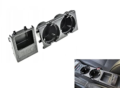 Auto Getränkehalter mit Aufbewahrung Münzhalter für BMW 3er E46 Carbon