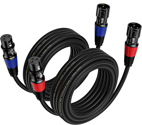 EBXYA XLR Kabel 5M 2-Pack, Symmetrisches Mikrofonkabel & DMX-Kabel, 3-Pin Stecker auf Buchse für Mischpult, Aufnahmestudio, Bühnenbeleuchtung