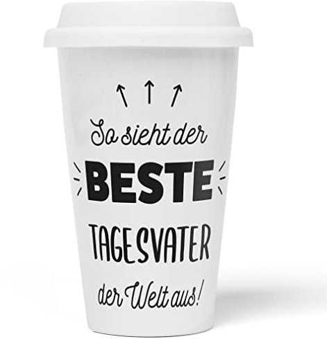 JUNIWORDS To-Go Becher mit Deckel, So sieht der beste Tagesvater der Welt aus! (5874435)
