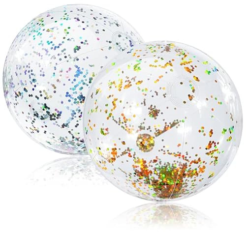 flintronic Ballon De Plage Gonflabl, 2 Pièces Ballons De Plage Gonflables 40 CM, Ballons De Piscine Portables, pour Les Vacances, La Piscine, Les Fêtes