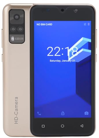 Cuifati Y53S 3G Smartphone sbloccato, 4 GB RAM 32 GB ROM 5.0 in schermo HD Dual SIM, per Android 12 ultra sottile sblocco del viso cellulare, Dual HD Cam, batteria 6800 mAh (oro)