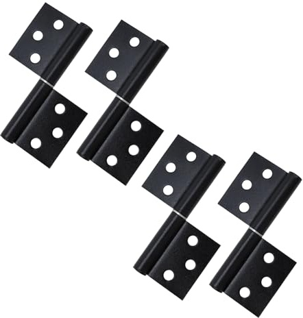 Antrader 3 Inch Lift Off Hinge Flag Hinges,Black Offset Door Hinges,Stainless Steel Door Hinge Detachable-4 Pcs