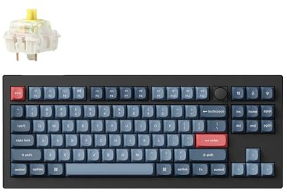 Keychron V3 Max TKL Custom Wireless Mechanische Tastatur, 2.4 GHz/Bluetooth/USB-C 3-Mode RGB, QMK/VIA Programmierbare Makros, Hot-Swap PBT Tastenkappen für Mac Windows Gateron Jupiter Banana