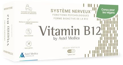 Vitamin B12 - Fonctions psychologiques & Système nerveux - Complément alimentaire - 32,64,96 gellules (64)…