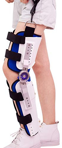 XDAWQP Post Op Hinged, Adjustable Leg Stabilizer Post Recovery Immobilization Splint For Ligament Sports Injuries, Meniscus Injuries,Left (Left Small)
