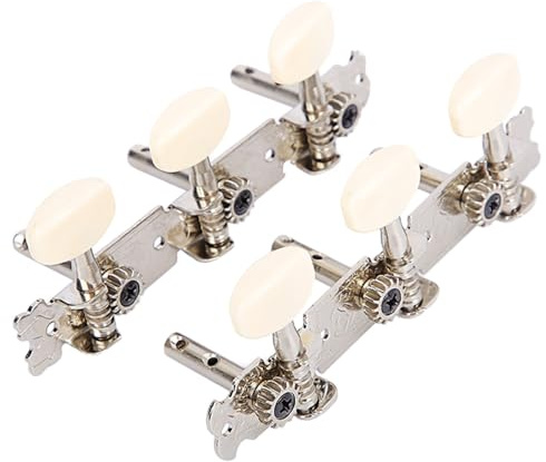 1 Set Gitarren Mechaniken Stimmwirbel, Gitarrenmechanik Stimmwirbel Stimmschlüssel Stimmgeräte für Akustikgitarren, Ukulelen, Elektrogitarren, Volksgitarren, Klassische Gitarren (Weiß)