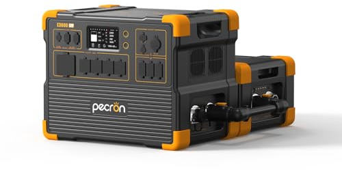 pecron E3600LFP PowerStation 3072Wh (Erweiterbar auf 15.36kWh) 3600W Tragbarer Solargenerator mit LiFePO4-Batterie & Schnellladung für Haus, Camping, Wohnmobil, Notfall (USE3600LFP+EP)