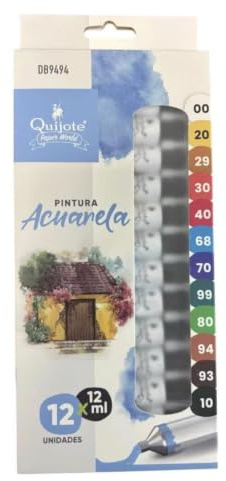 JYC CREATIVE Aquarellfarben, 12 Tuben + 1 Pinsel, Packung mit Farben, Wasserfarbe, Bastelfarben, Gelfarbe, flüssige Farbe, (Aquarellfarben)