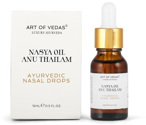 Art of Vedas Anu Thailam 15 ml | Traditionelles ayurvedisches Nasya Öl | Basis aus kaltgepresstem Sesamöl | Für tägliche Dinacharya, Yoga und Selbstpflege