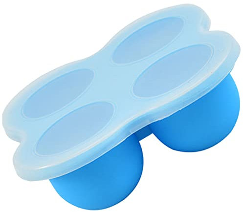 RORPOIR Silicone Food Storage Tray Mit Deckel Behälter Für Obst Und Püree Gefriersicher Und Praktisch Für Babynahrung Blau