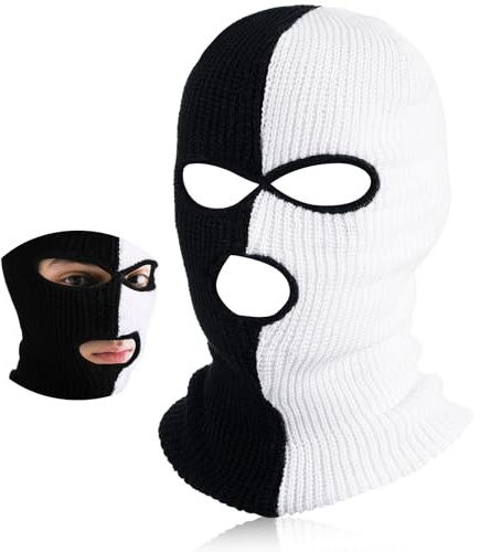 BBTO 3 Löcher Gestrickte Sturmhauben | Volle Gesichtsabdeckung, Winter Vollgesicht Sturmmaske