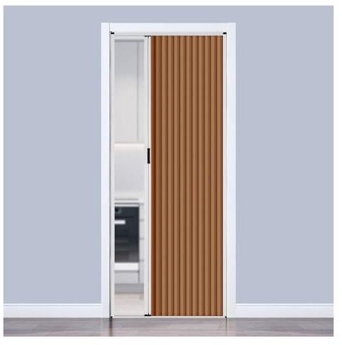 Puerta corredera plegable acordeon Interior Puertas de acordeón interiores blancas Sin taladro Puerta plegable de nido de abeja 60 80 100 120 140 160 180 200 cm de ancho, Balcón Cocina Puerta Correder