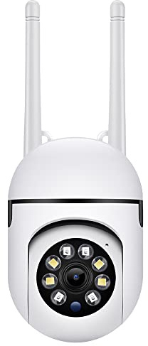 ngnsky WiFi-säkerhetskamera PTZ med 360° visning, rörelsedetektion och larm, mörkerseende i färg, tvåvägsljud, SD- och molnförvaring, kompatibel med Alexa