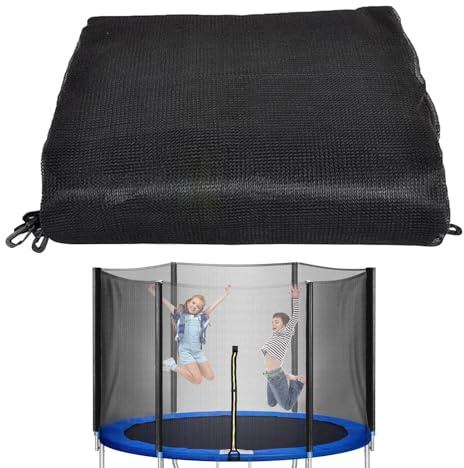Trampolin Sicherheitsnetz, Ø 183 244 305 cm Ersatznetz, Rundes Schutznetz für Gartentrampolin, Trampolinersatznetz mit Reißverschluss und Schnallen, für 6/8 Stangen