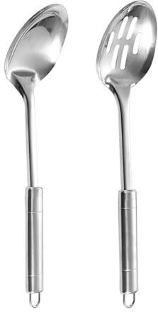 Stainless Steel Cooking Spoons Set - Large Slotted Serving Spoon, Mixing & Stirring Utensils, Perfect for Home or Restaurant