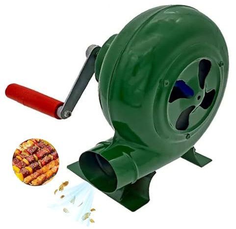 Accessori per Barbecue, Ventilatore per Barbecue da Cucina all'aperto, soffiatori Portatili a manovella, Ventilatore Manuale per Popcorn Iron Gear, Soffietto per Barbecue