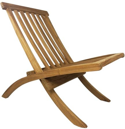 TEMPO STYLE - Klappsessel Camel aus Teakholz | Klappstuhl mit Design, ergonomisch und platzsparend für drinnen und draußen, moderner und natürlicher Stil