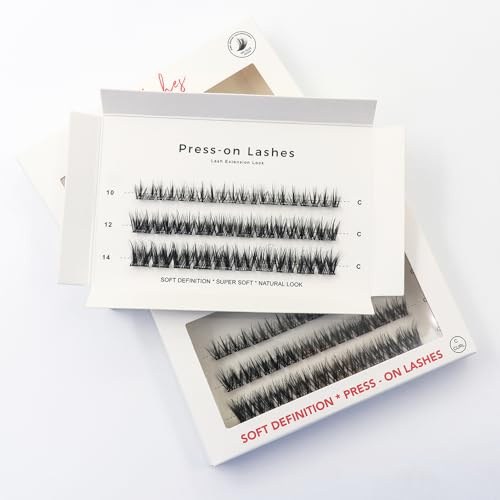 ismi Lashes Press-On Cluster lashes False Eyelashes C Curl Everyday Chic Instant Definition Pre-Glued Natural Look Self Adhesive
